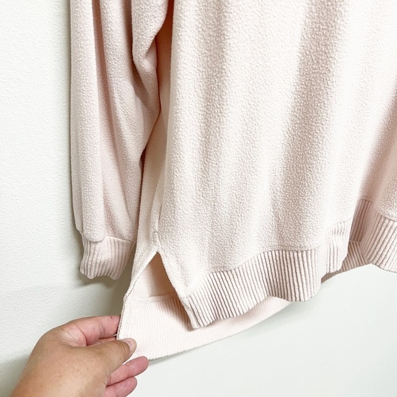 Saturday Sunday Anthropologie Womens Pink Long Sleeve Hacci V Neck Sweater - Picture 6 of 8